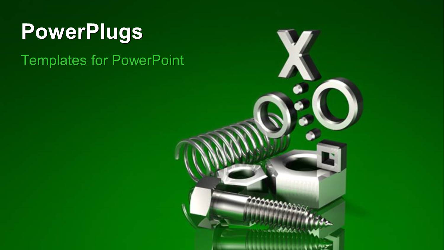 Lots of Nuts, Bolts, and Springs on a Green Background