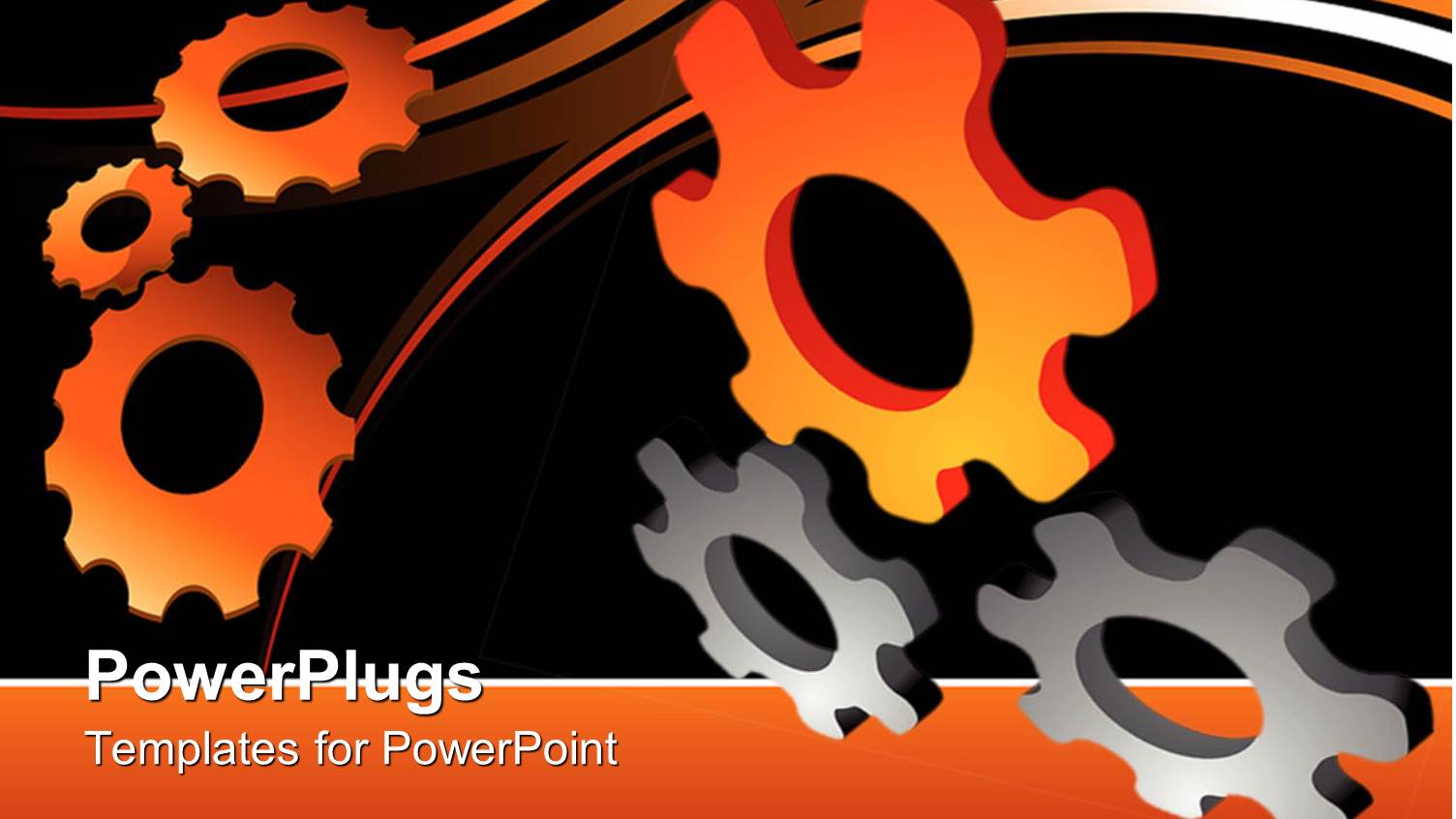 Lots of Orange and Ash Colored Gears on a Back Background