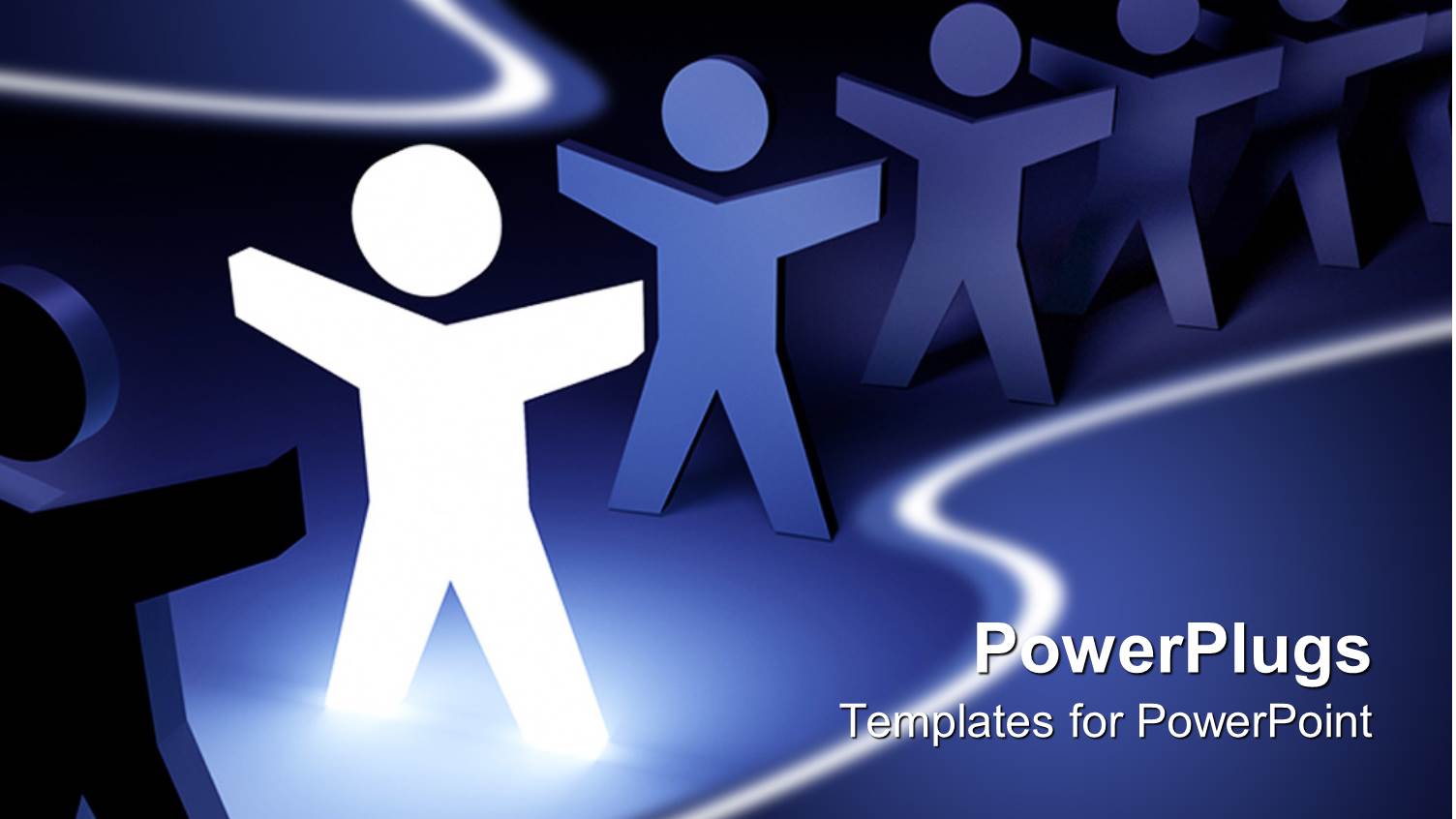 Lots of Paper Cut 3D Human Characters on a Straight Line