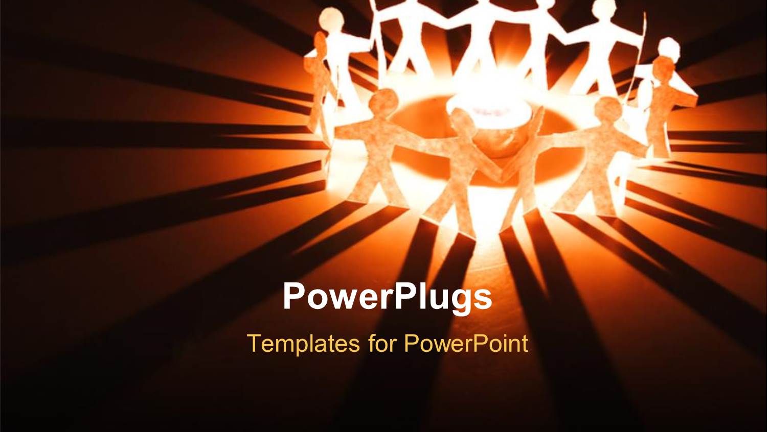 Lots of Paper Cut Human Characters Standing Round  Burning Flame