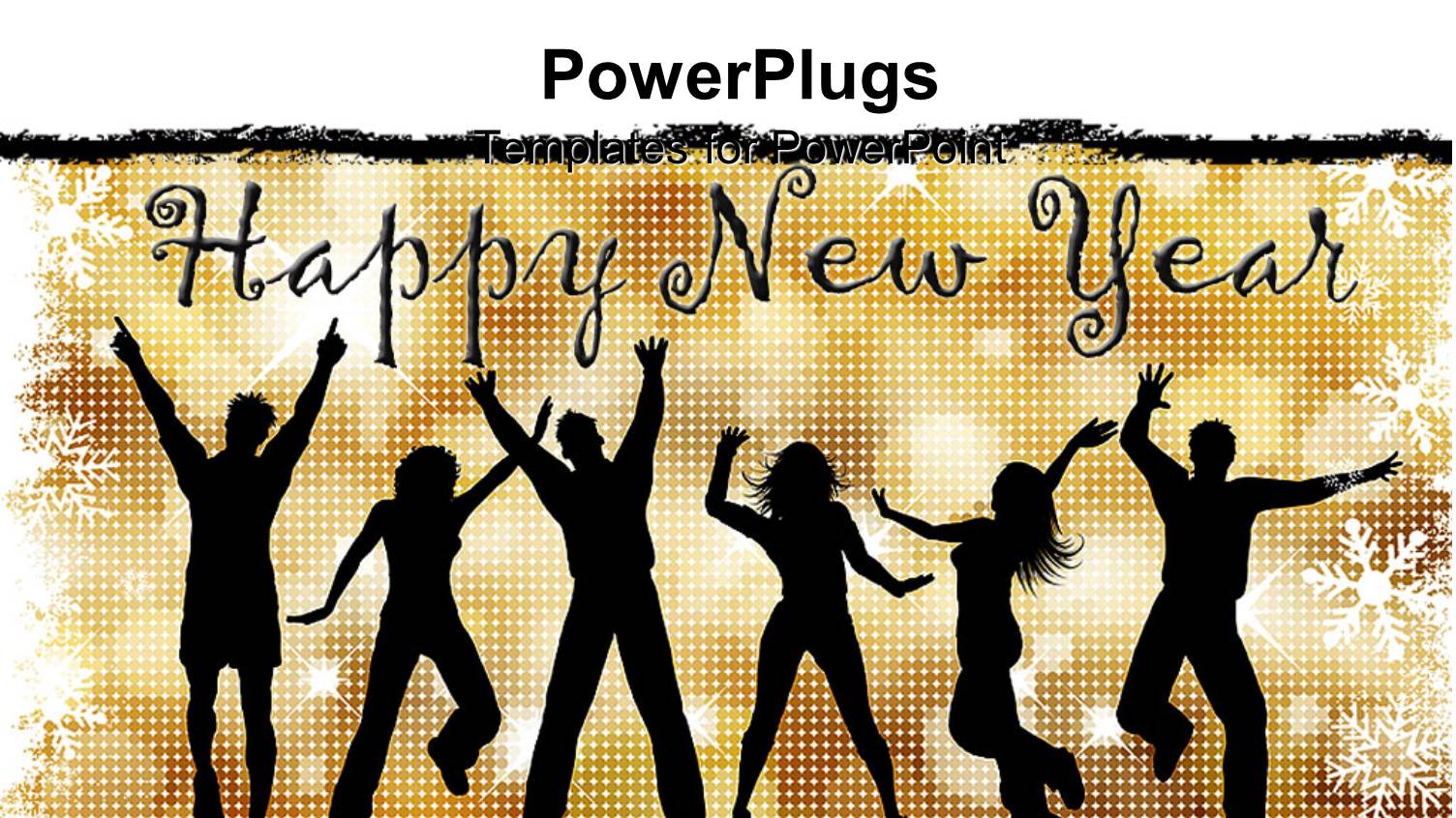 Lots of People Jumping for Joy with a Happy New Year Text