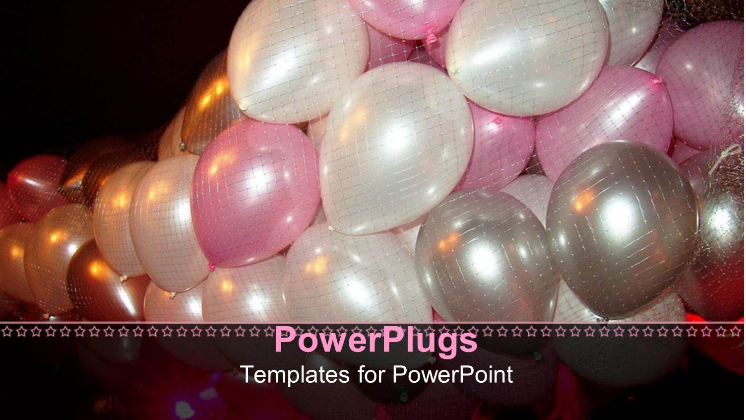 Lots of Pink, White, and Silver Colored Party Balloons