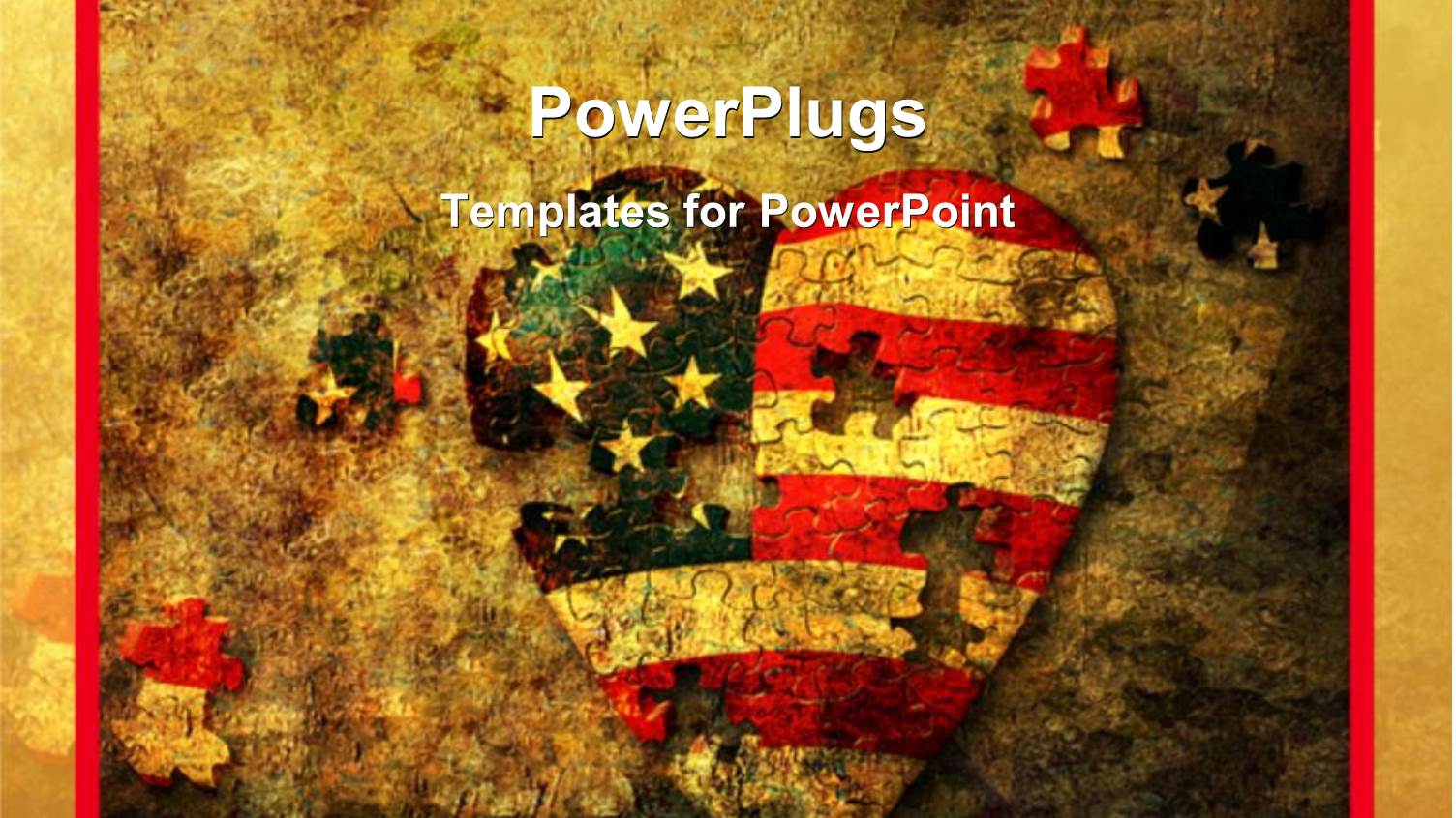 Lots of Puzzles Forming a Heart Shape Made of Usa Flag Color