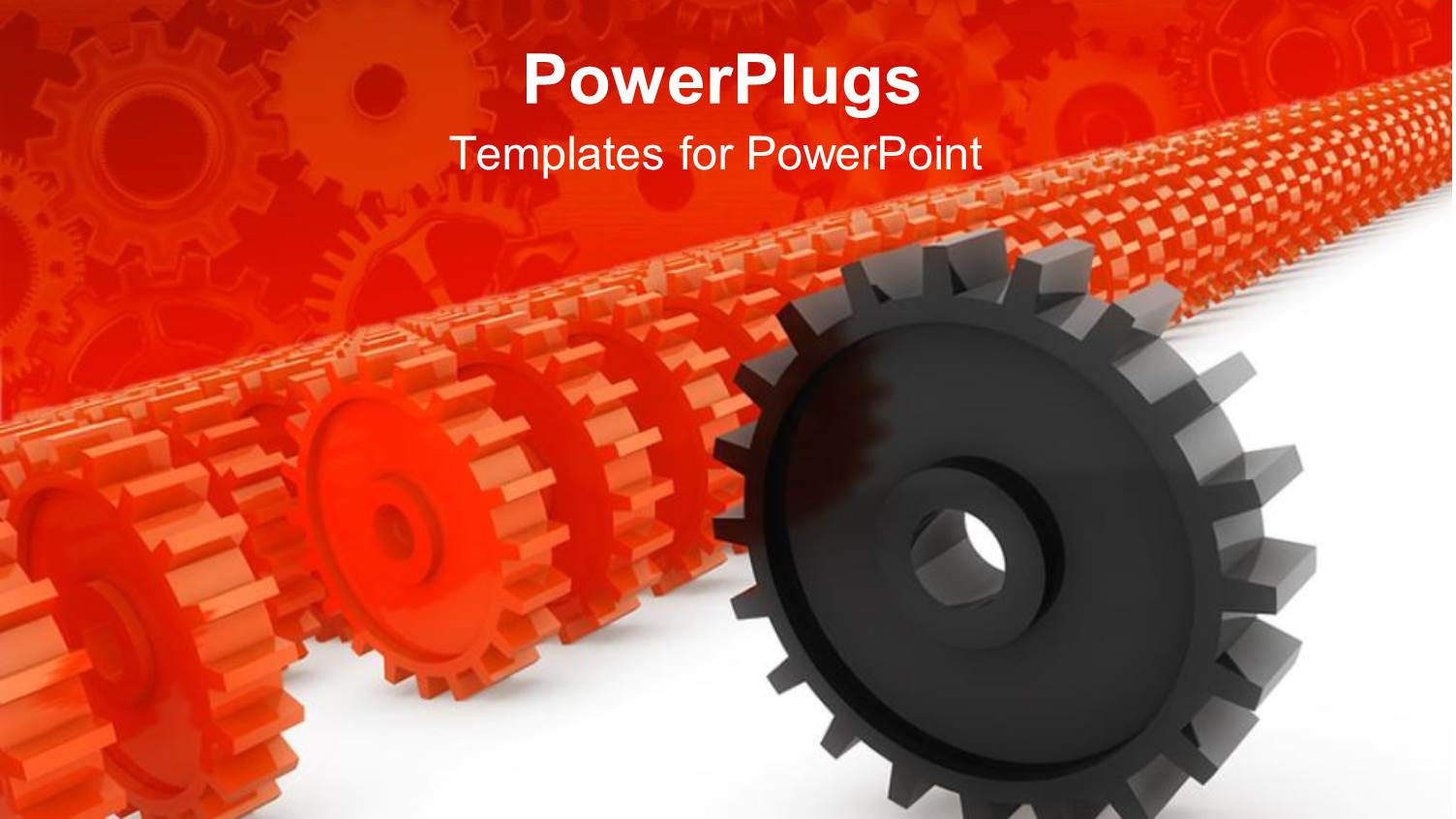 Lots or Red Colored Gears with a Black One in Front