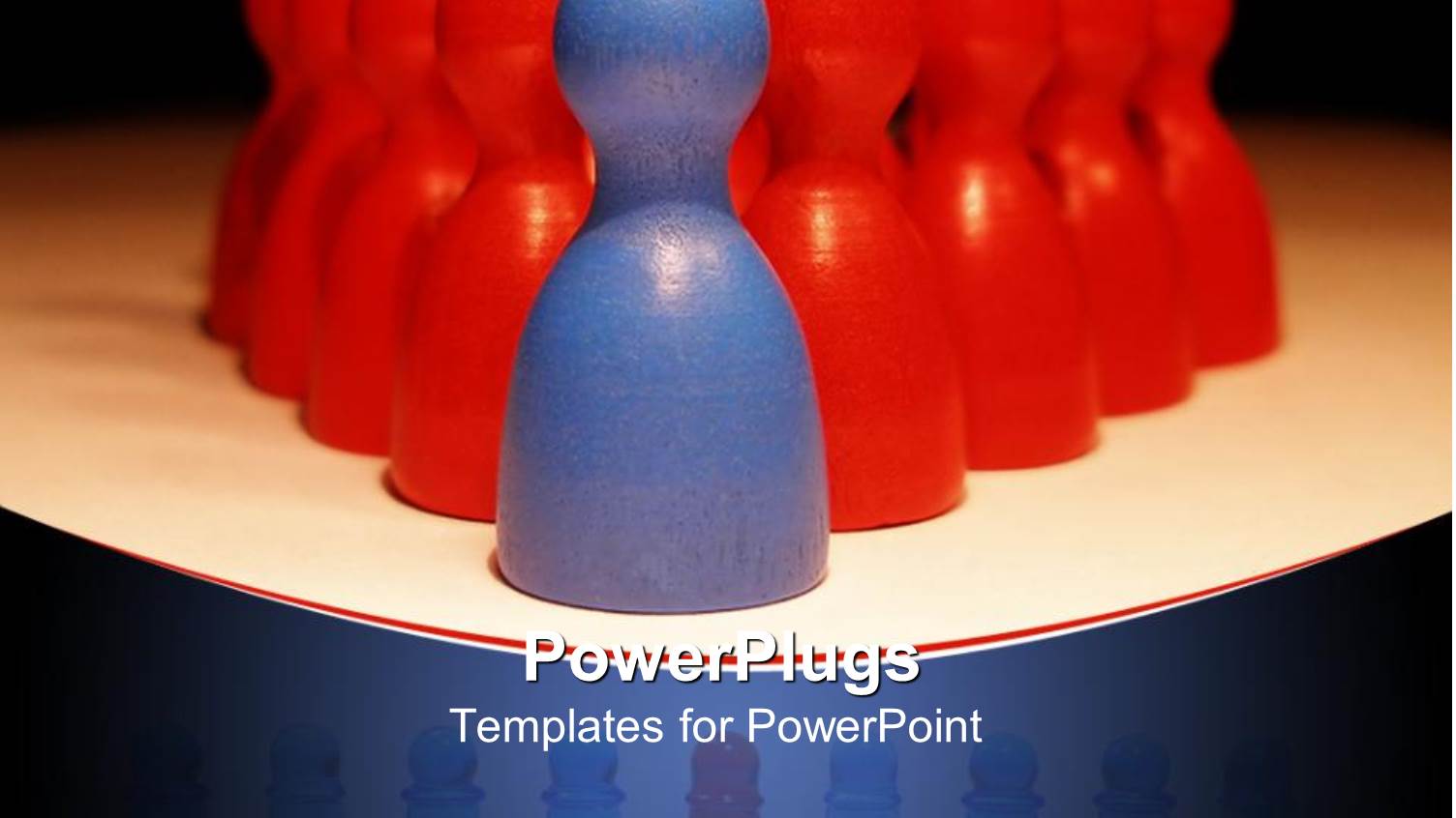 Lots of Red Shapes with a Leading Blue Colored One