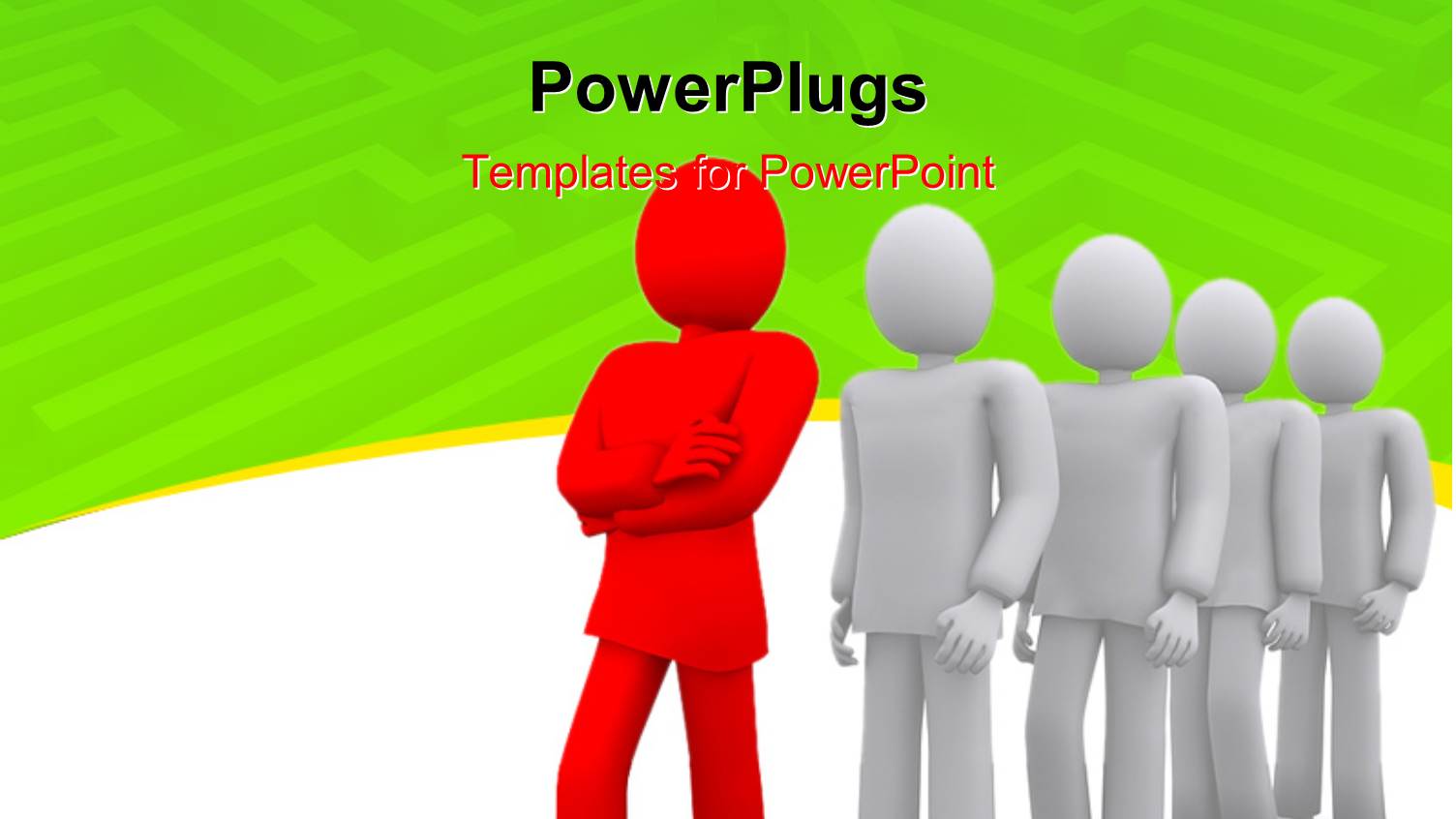 Lots of Red and White 3D Characters Standing in Line