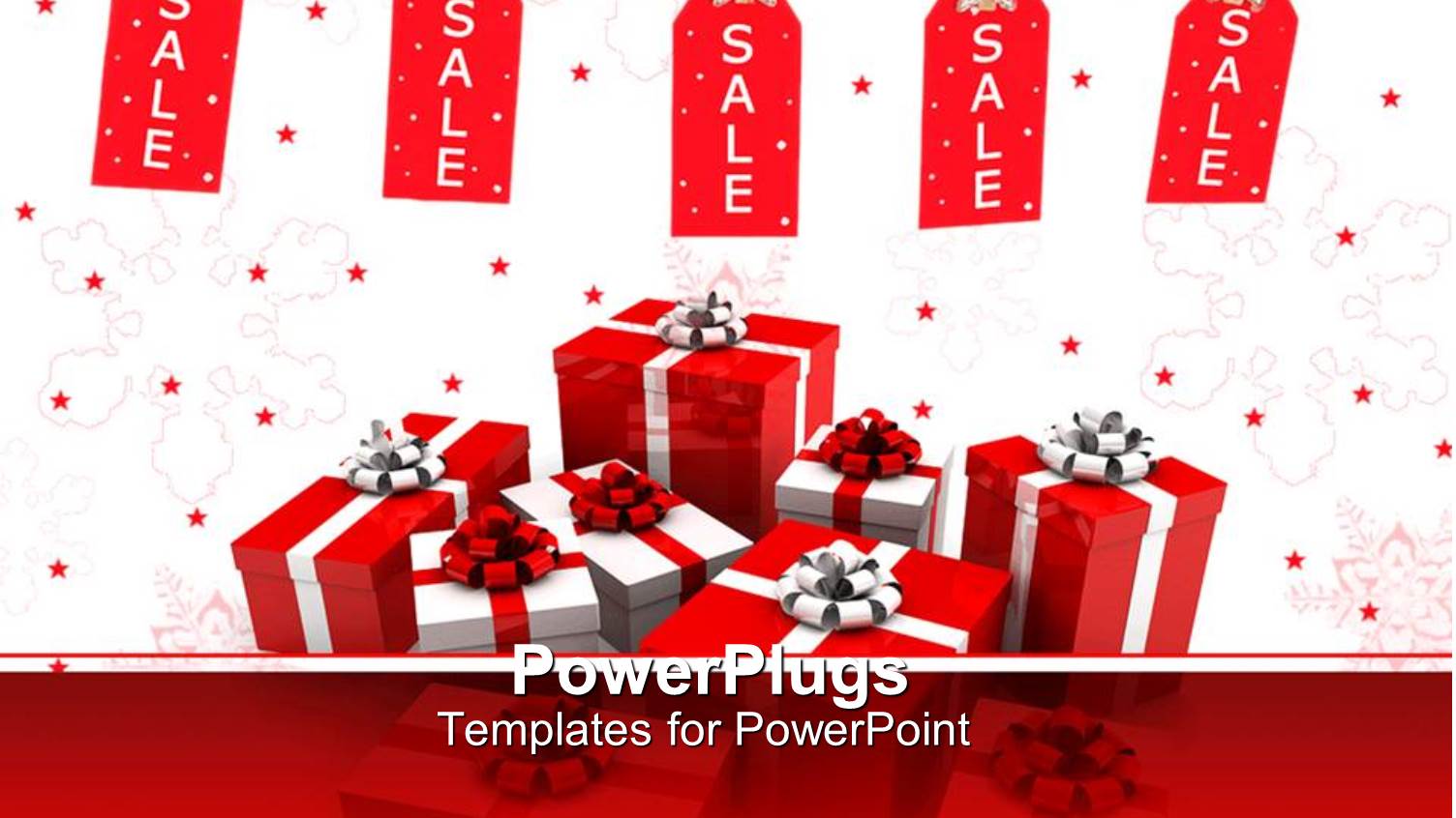 Lots of Red and White Chistmas Gifts on a White Background