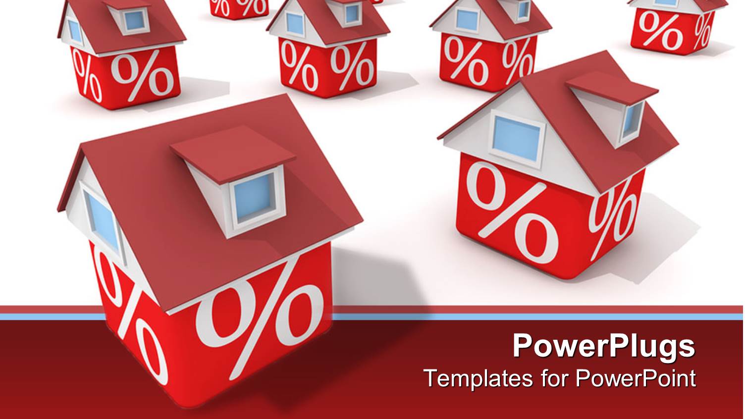Lots of Red and White Houses with Percentage Symbols
