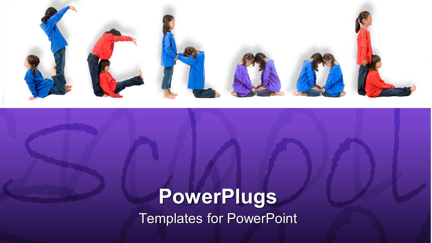 Lots of School Kids with a Text that Spell Out the Word 