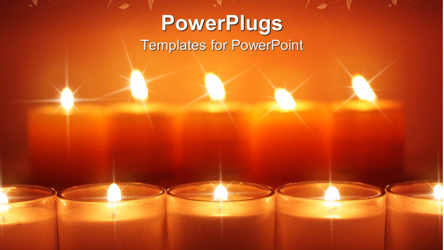 Lots of Shinning Candle Sticks with an Orange Background