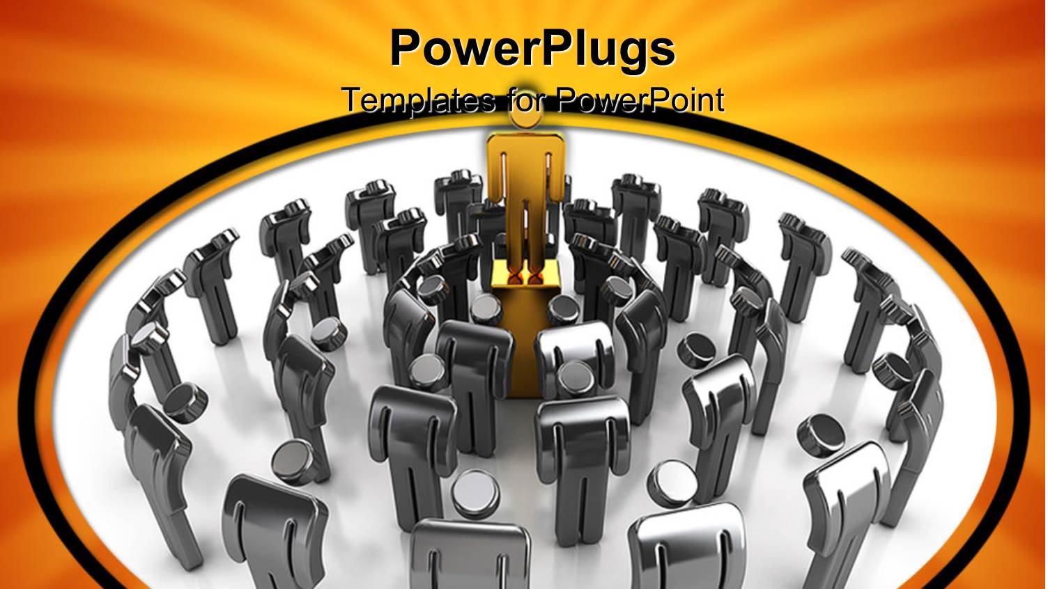 Lots of Silver Characters Bowing to a Golden Character