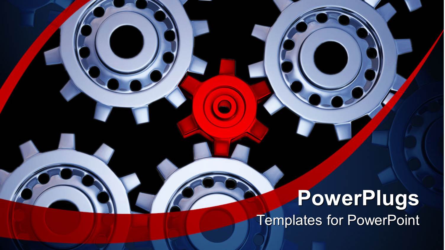 Lots of Silver Colored Gears with a small Red Gear in the Middle