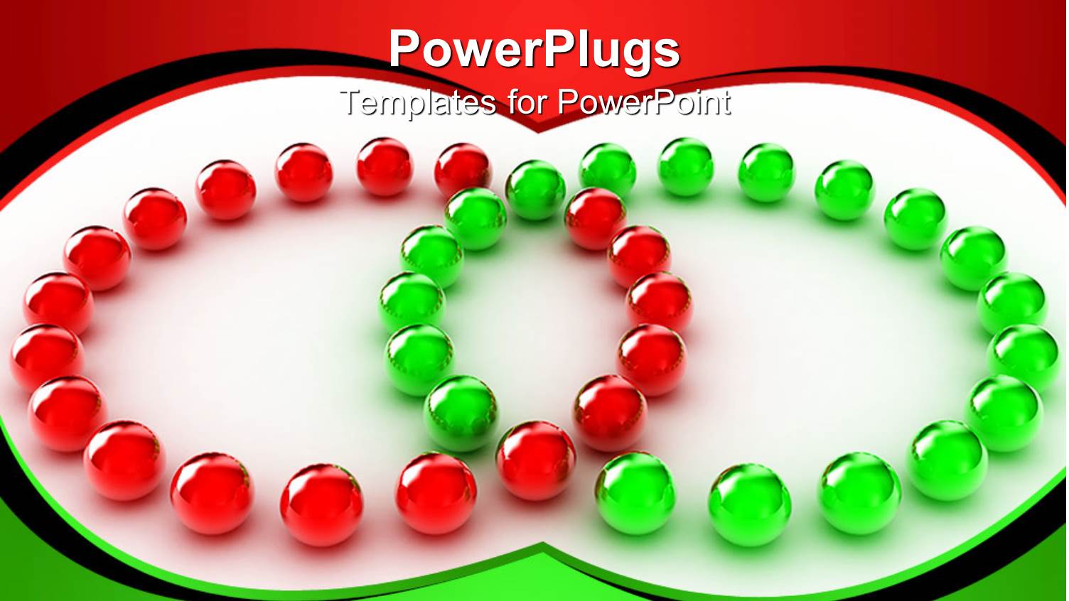 Lots of small Gren and White Balls in Two Cirlces