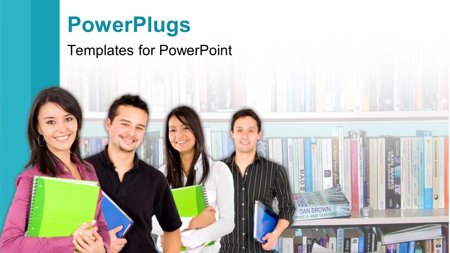 Lots of Students Standing Happily in a School Library