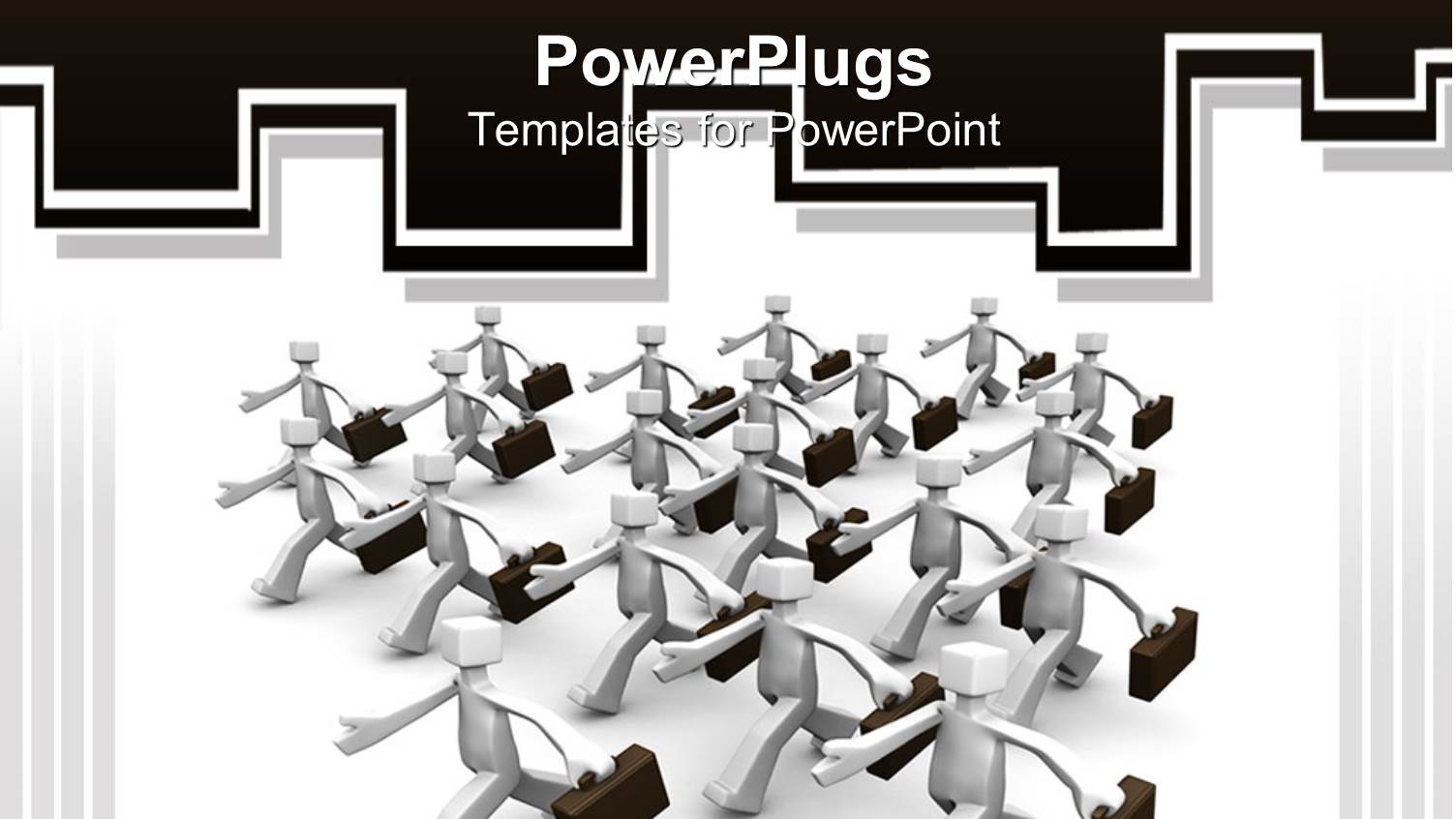 Lots of White 3d Human Characters Matching with Briefcases