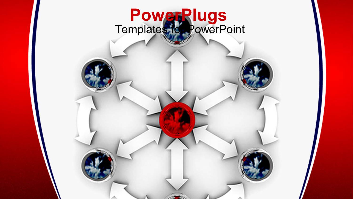 Lots of White Arrows and Objects Pointing Towards an Object in the Center 