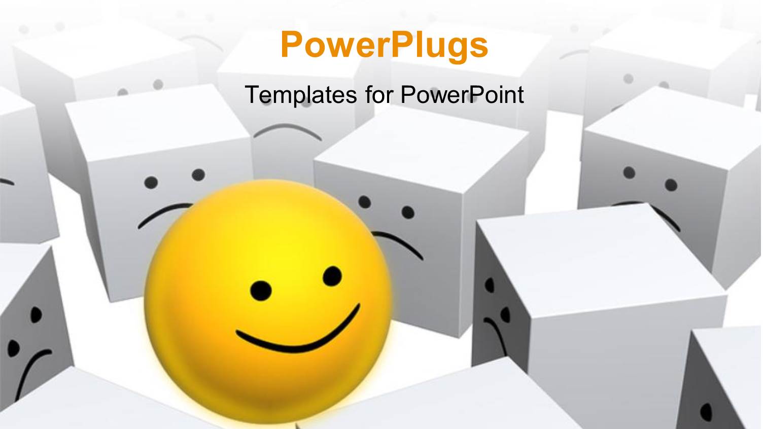 Lots of White Cubes and a Yellow Ball with a Smiley Face