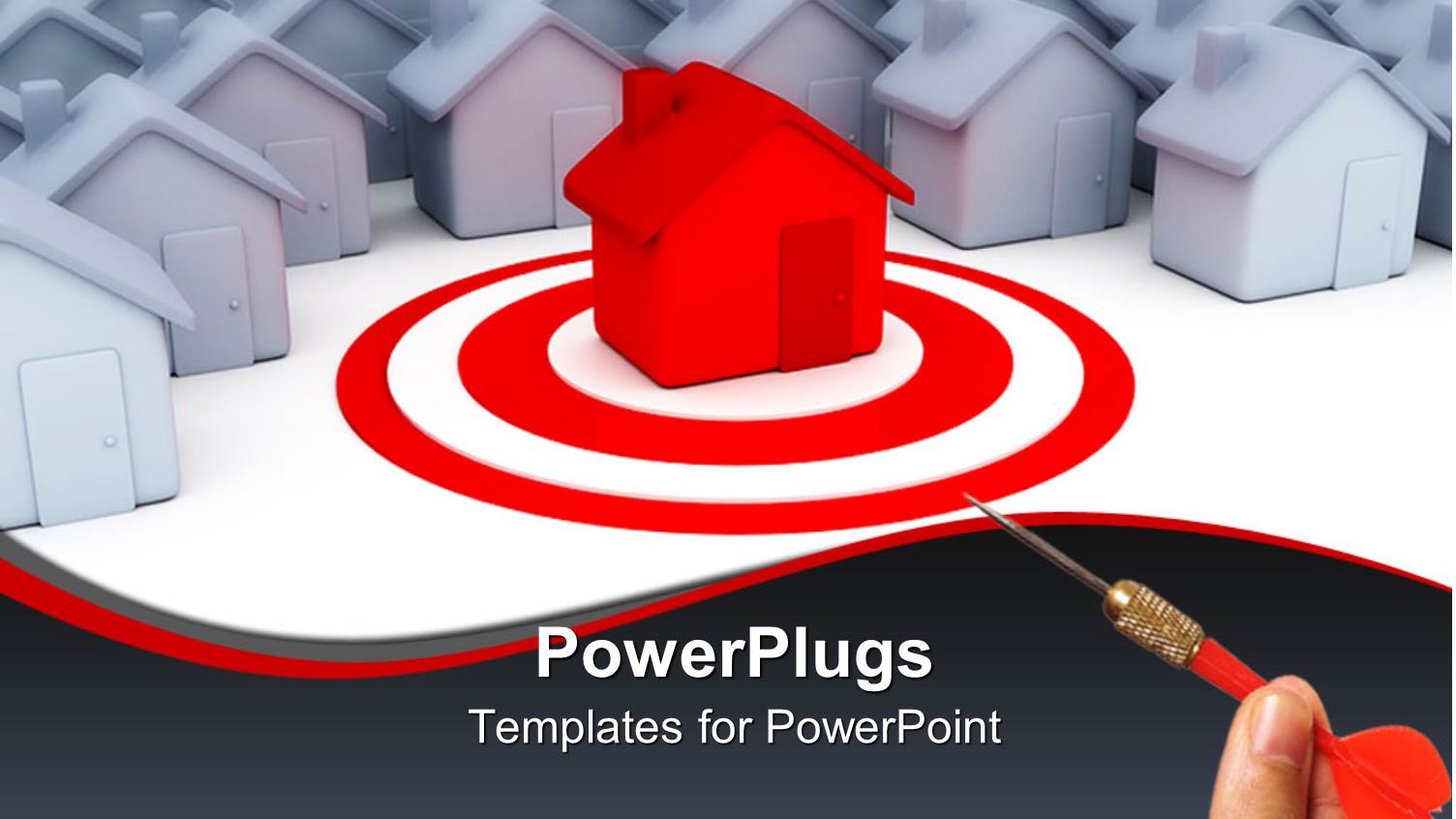 Lots of White Houses with a Red One as Target