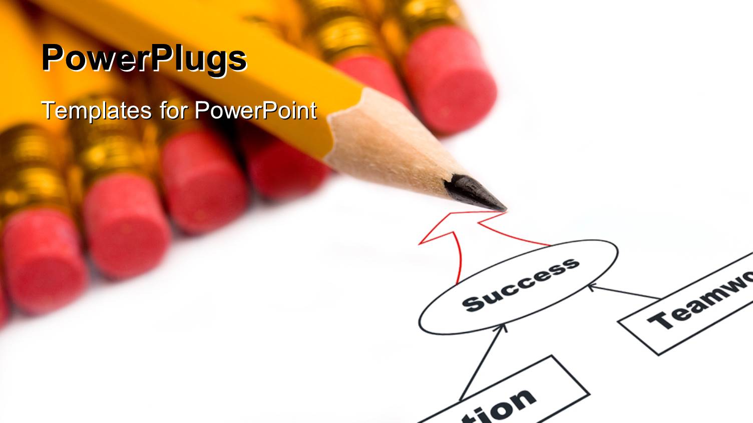 Lots of Yellow Pencils with a Business Success Plan Chart