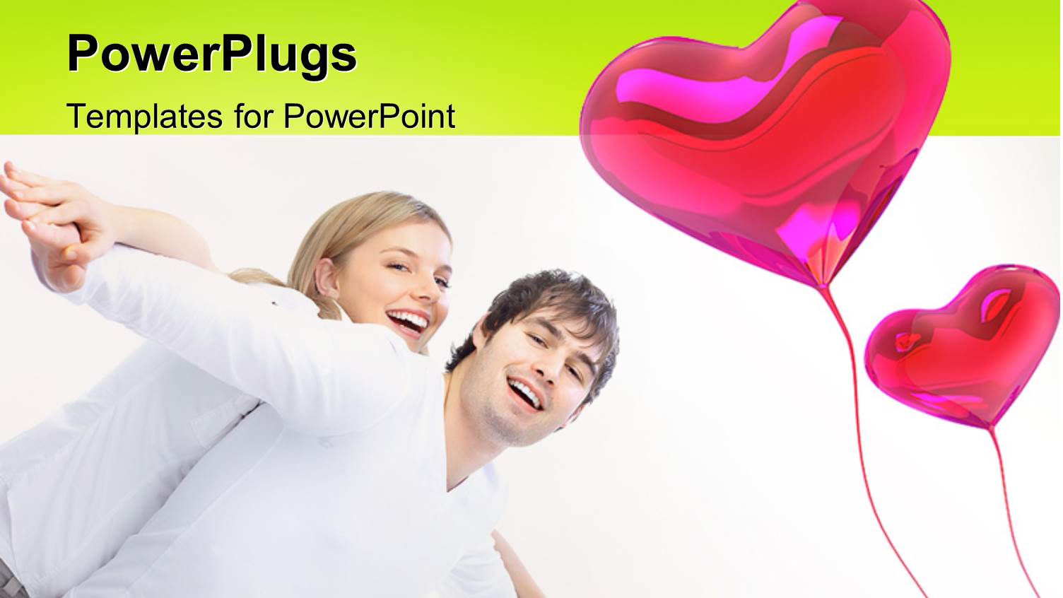 a Lovely Couple Playing with Three Heart Balloons Beside them