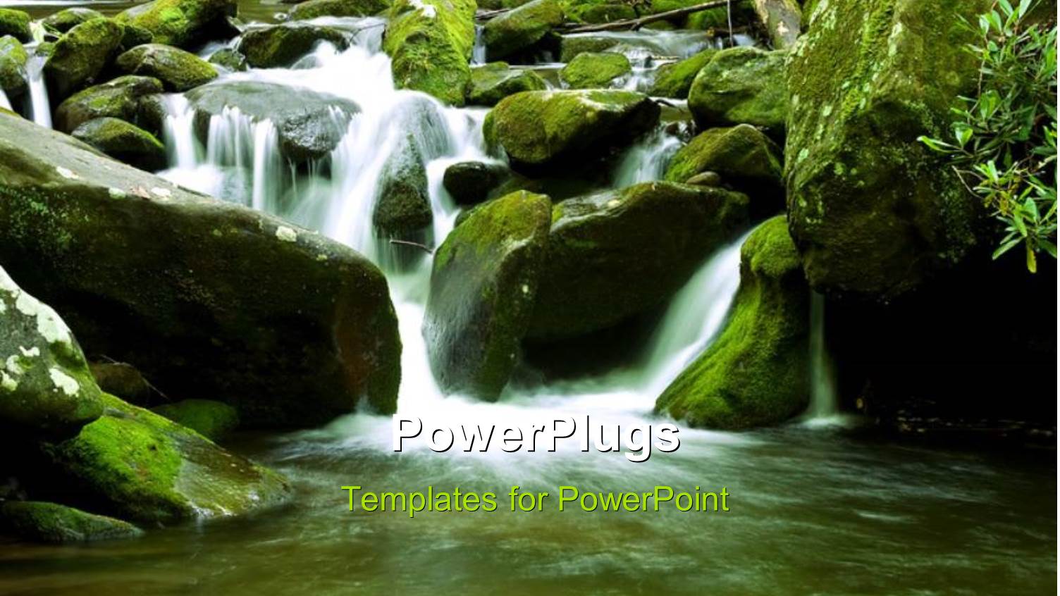 a Lovely Water Fall Scene with Lots of Moss Around it