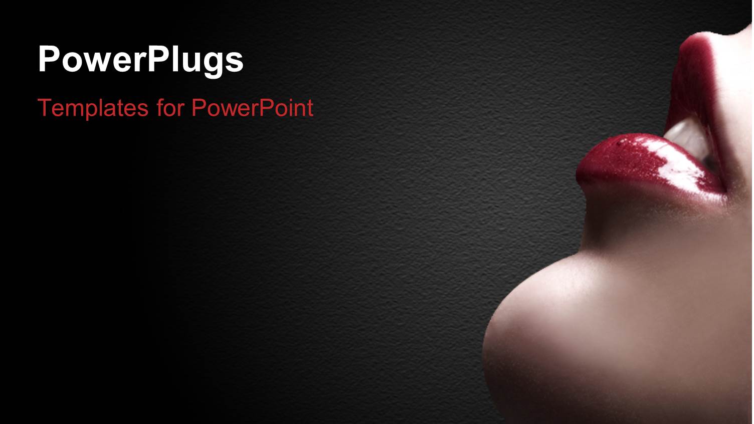 Lower Portion of Woman's Face with Parted Red Lips