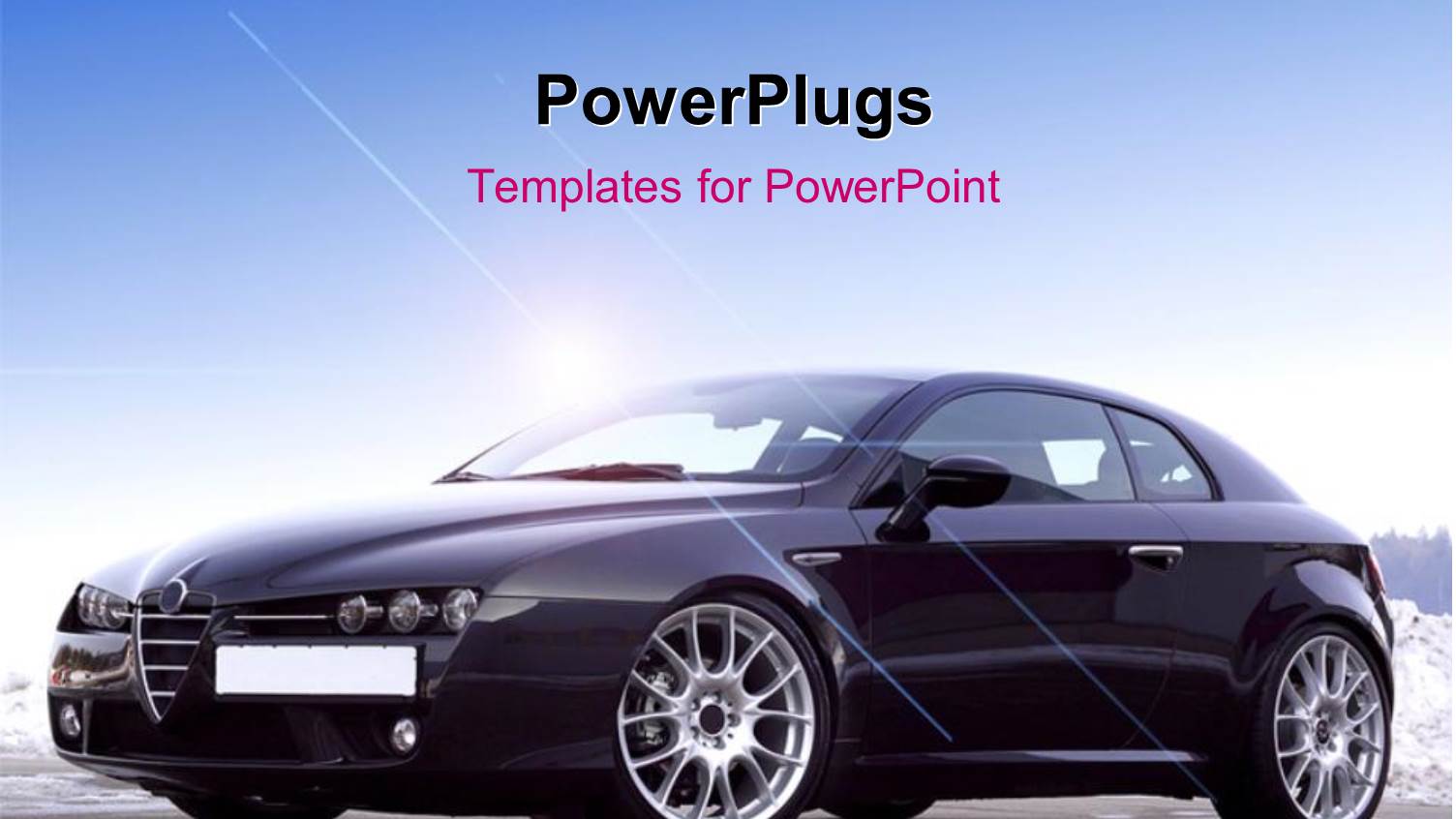 a Luxurious Car with Bluish Background and Place for Text