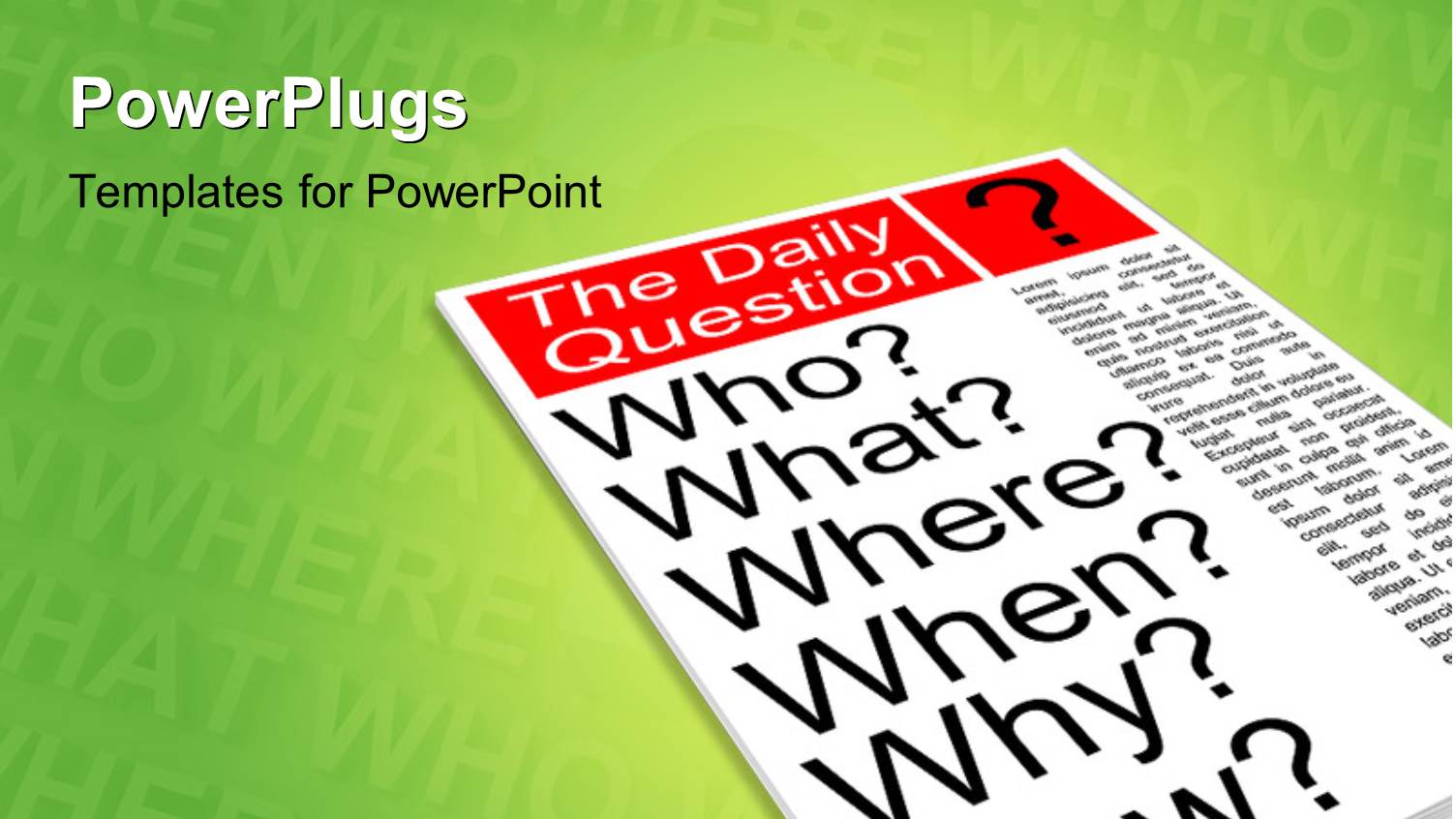 a Magazine with a Question on the Cover Page