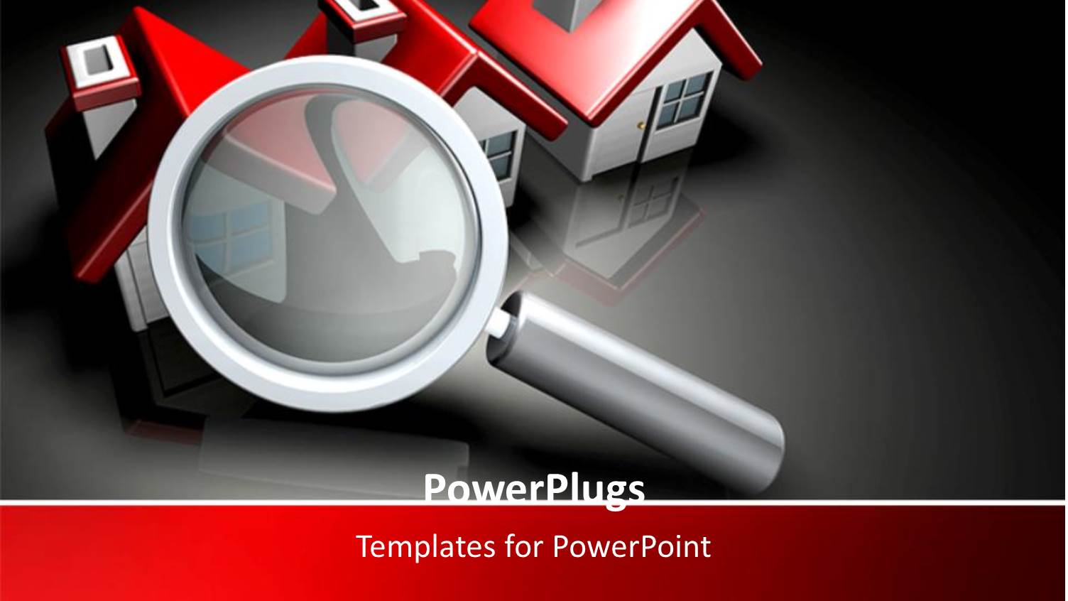 Magnifying Glass in Front of Three Houses