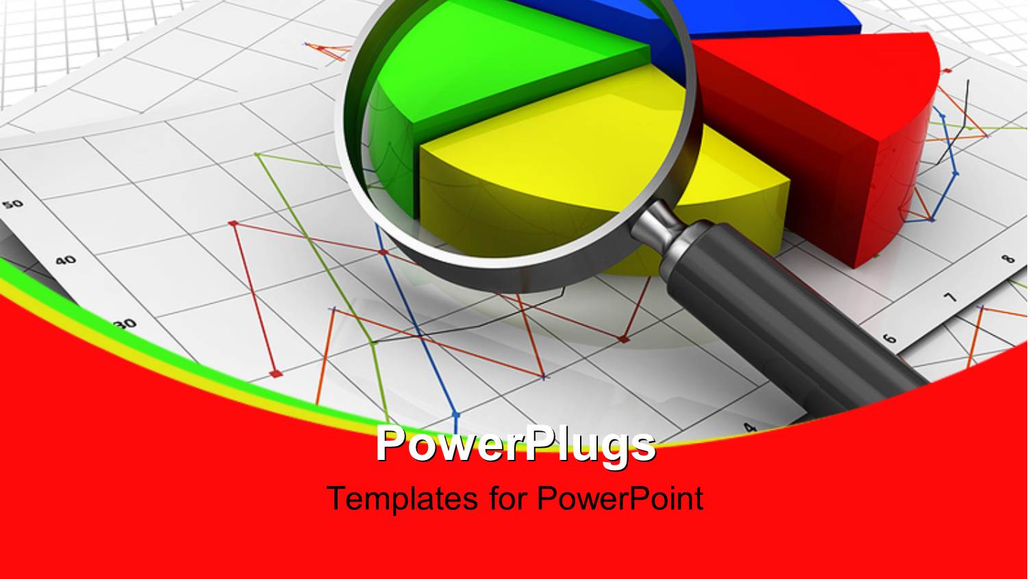a Magnifying Glass Looking Over a Colored Pie Chart