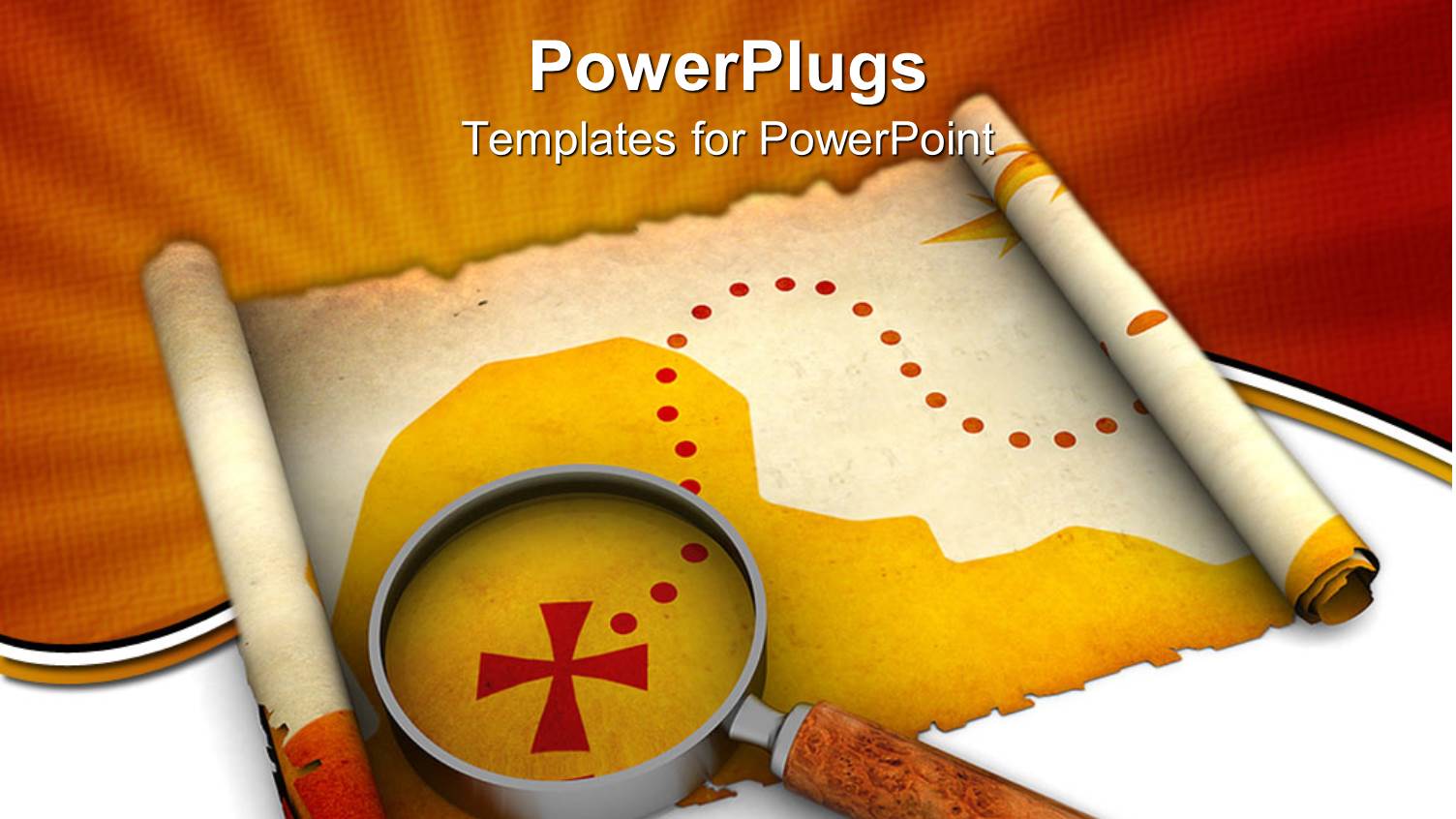 Magnifying Glass Placed on Treasure Map