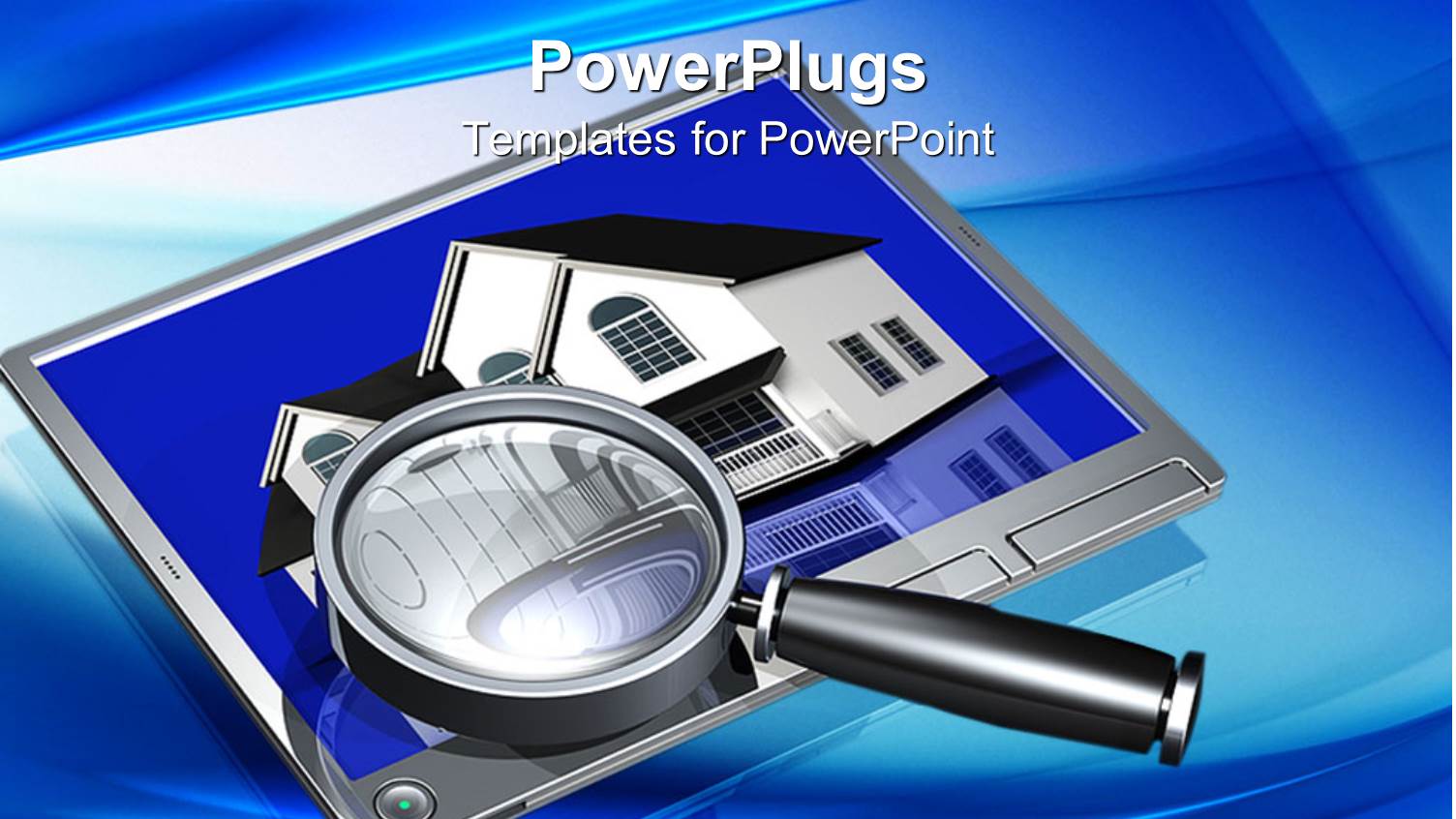 Magnifying Glass on Silver Tablet Showing Picture of White Duplex