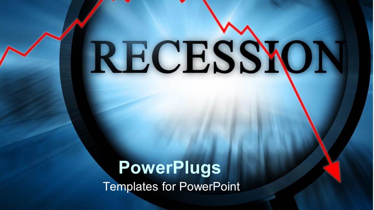 a Magnifying Glass  with the Word Recession