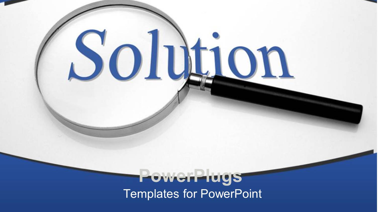 a Magnifying Glass with the Word Solution