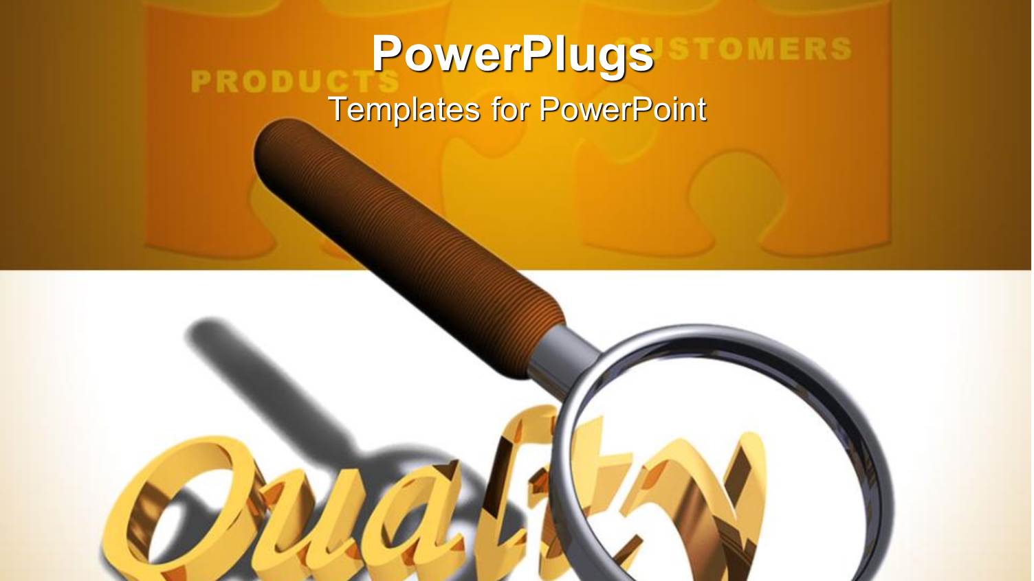 Magnifying Glass with Written Word Quality Puzzles Showing Products and Consumers