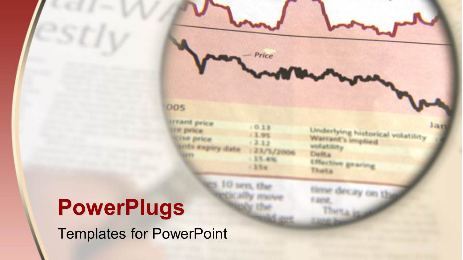 Magnifying Lens Focusing on Chart in Business Section of Newspaper