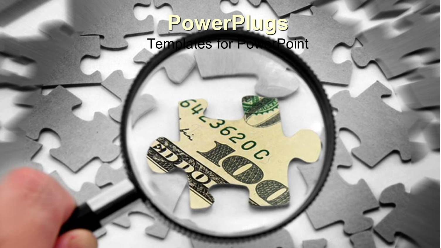 Magnifying Lens Over Looking a Dollar Shaped like a Puzzle Piece