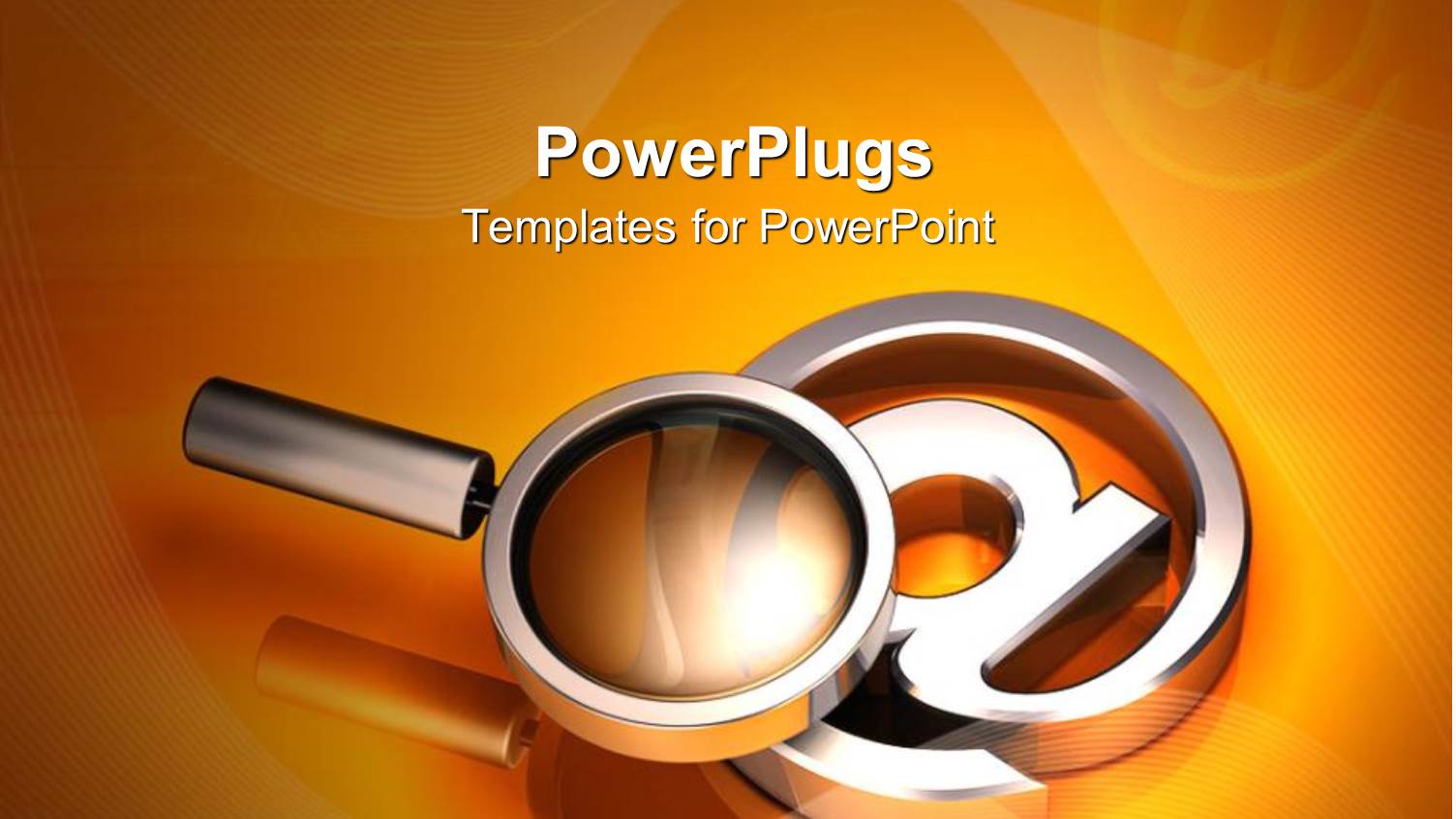 a Magnifying Lens Over Looking an @ Symbol on a Yellow Background