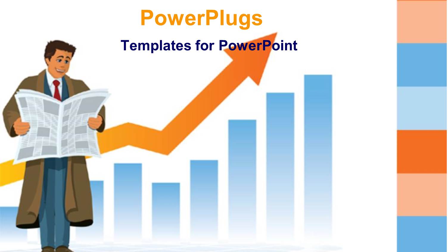 Man in Brown Trench Coat and Blue Suit Reading Newspaper in Front of Business Chart