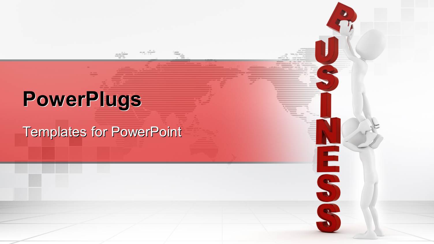 Teamwork Depiction with 3D Men Arranging Letters Over World Map