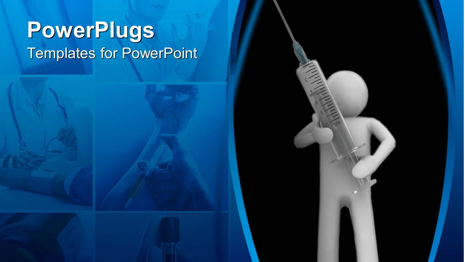 Man Figure Carrying Oversize Syringe