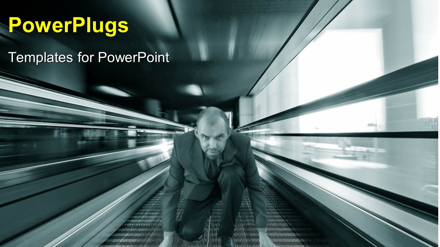 a Man Getting Ready for a Race on a Blurry Background