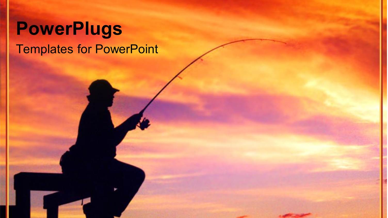 a Man Holding a Fishing Hook on an Orange Sunset View