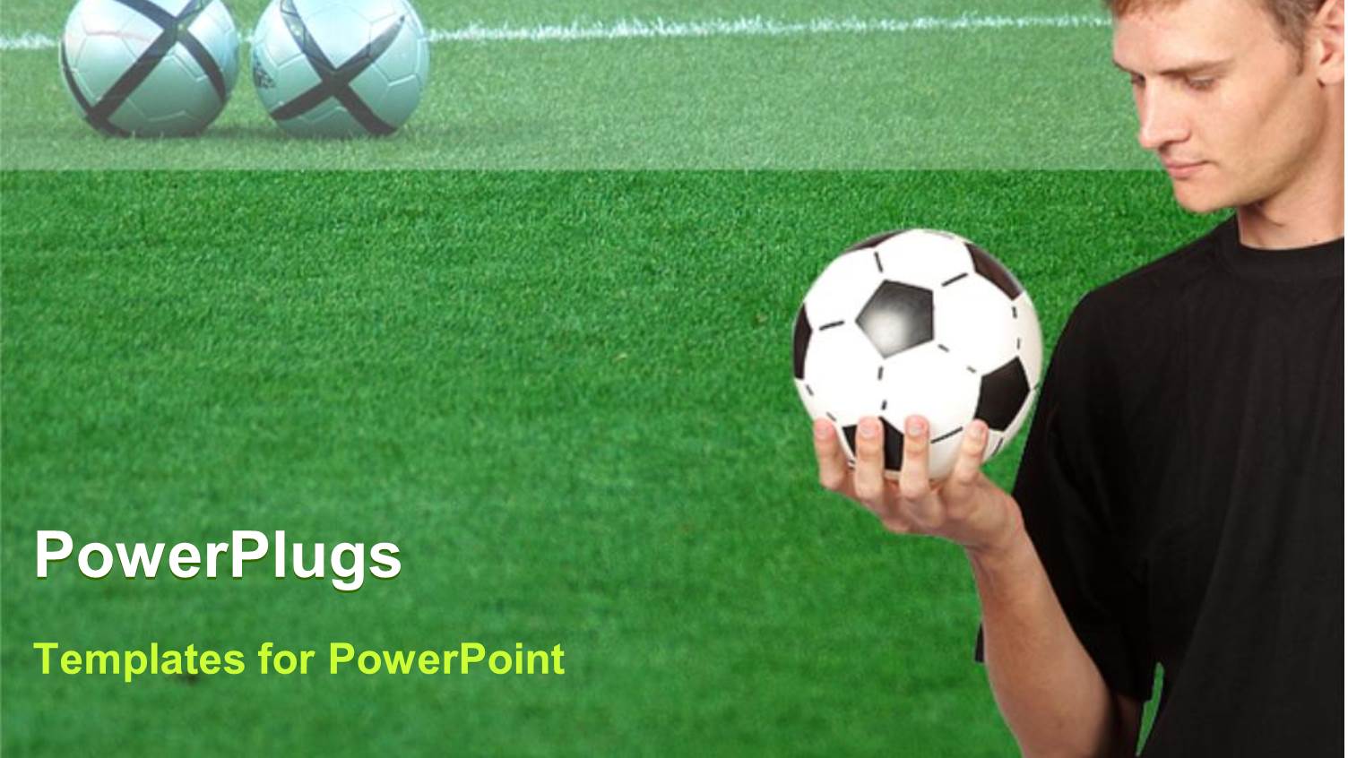 Man Holding and Looking at Soccer Ball on Grassy Field