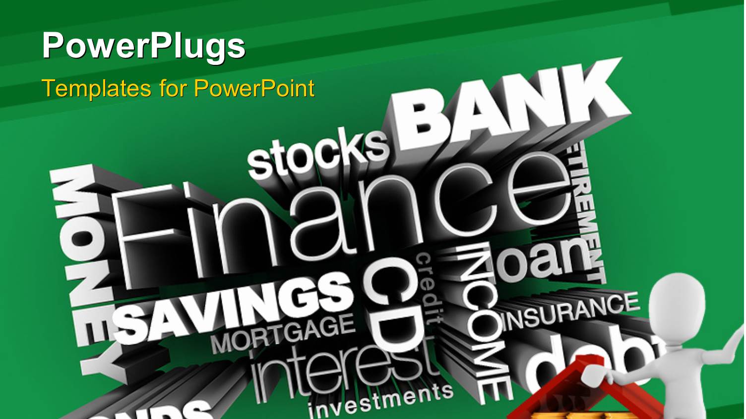 Man Leaning on Pile of Gold Coins with Financial Terms 