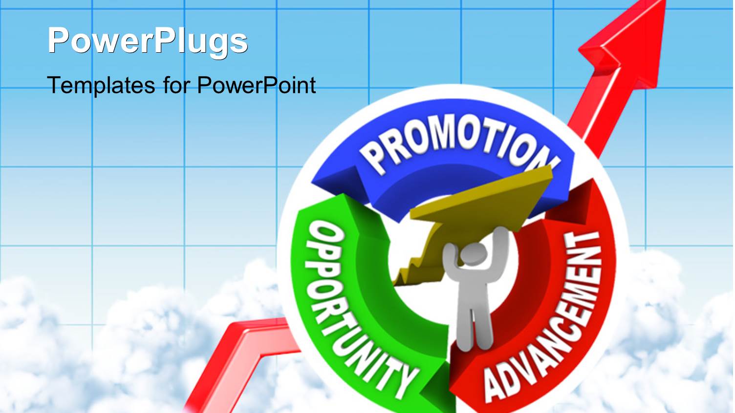 Man Lifting an Arrow Within a Circular Diagram Showing the Keywords