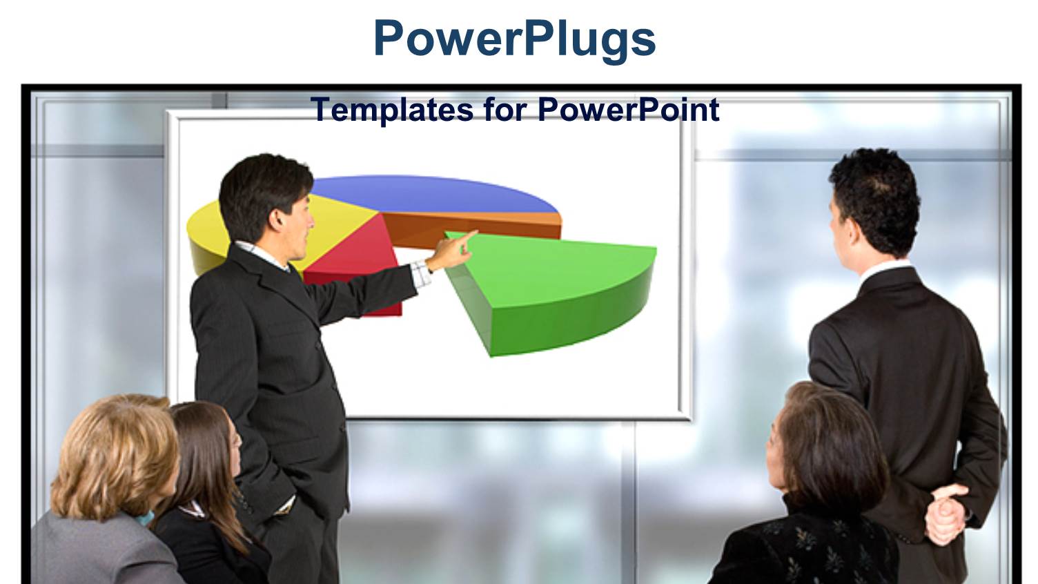 Man Presenting Pie Chart on Screen at Business Meeting