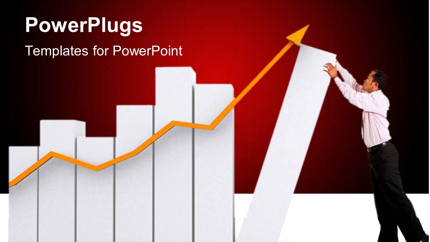 a Man Pushing a large Bar with a Yellow Zigzag Arrow