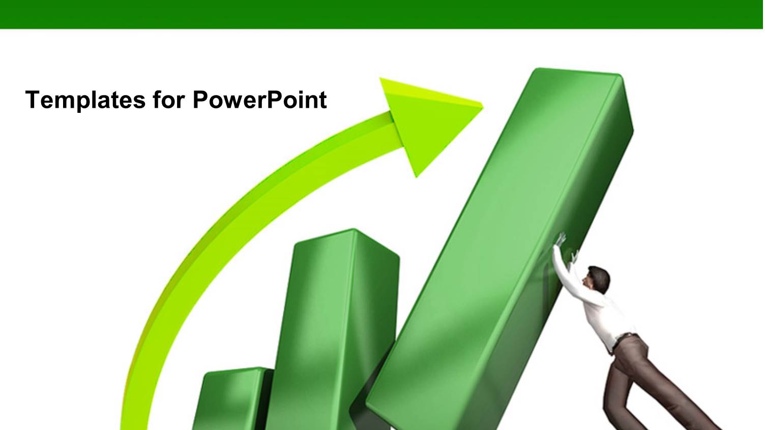 Man Pushing Last Piece of Bar Chart into Place