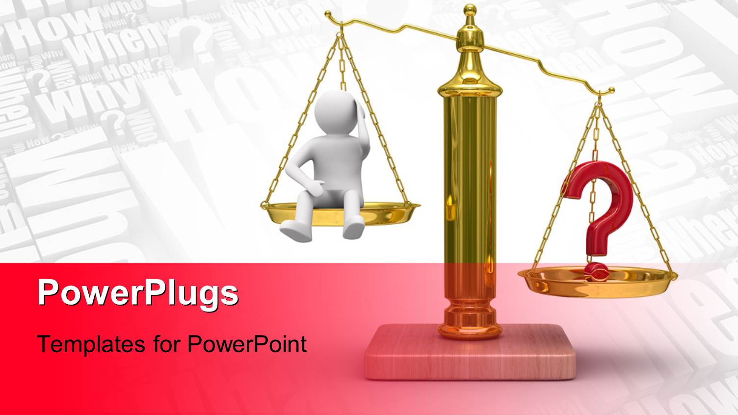 a Scale with a Person and Words in Background